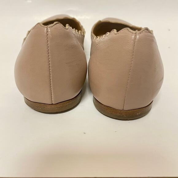 Chloe Scallop Edge Ballet Flat Nude Beige Size EU 38/US 8 - Picture 5 of 9